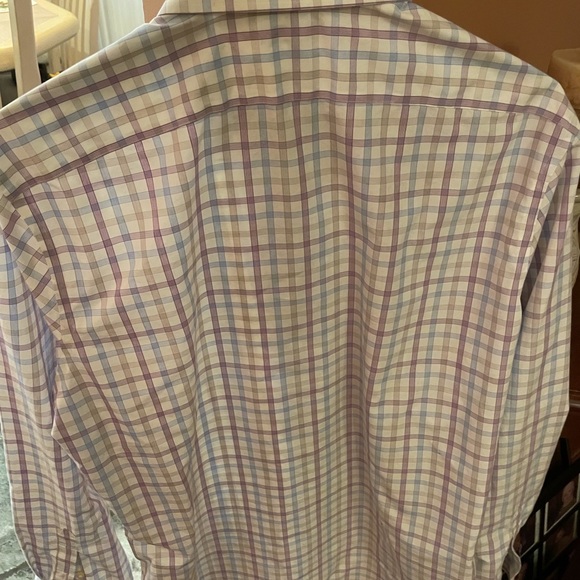 Banana Republic Men's Purple Plaid Shirt 16.5 34/35 - Picture 3 of 7